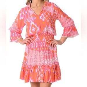 Walker & Wade Mia Dress in Flamingo XS